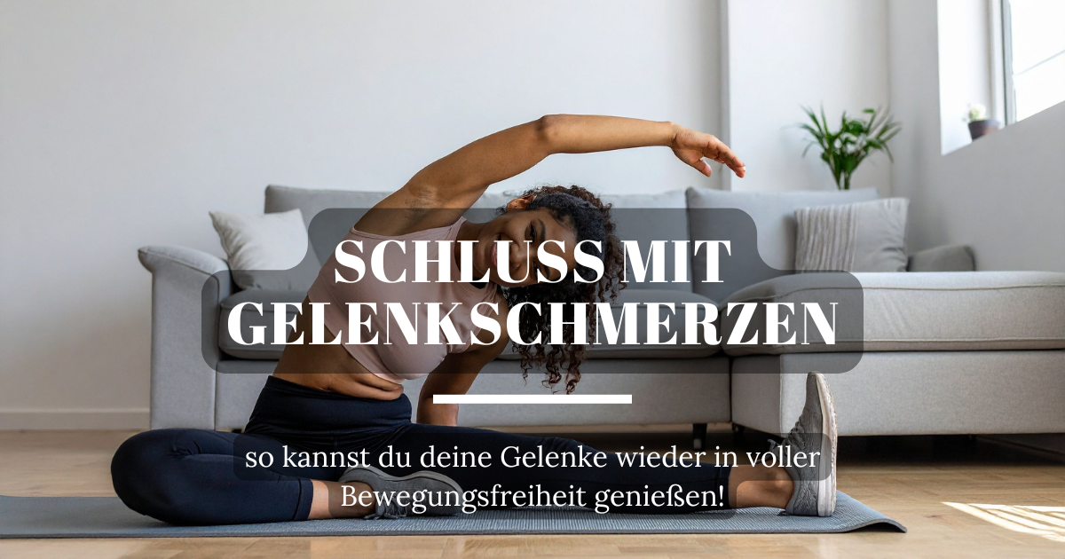 Frau beim Dehnen und Stretching – ein Bild für die Verbesserung der Gelenkbeweglichkeit und Vorbeugung von Schmerzen.