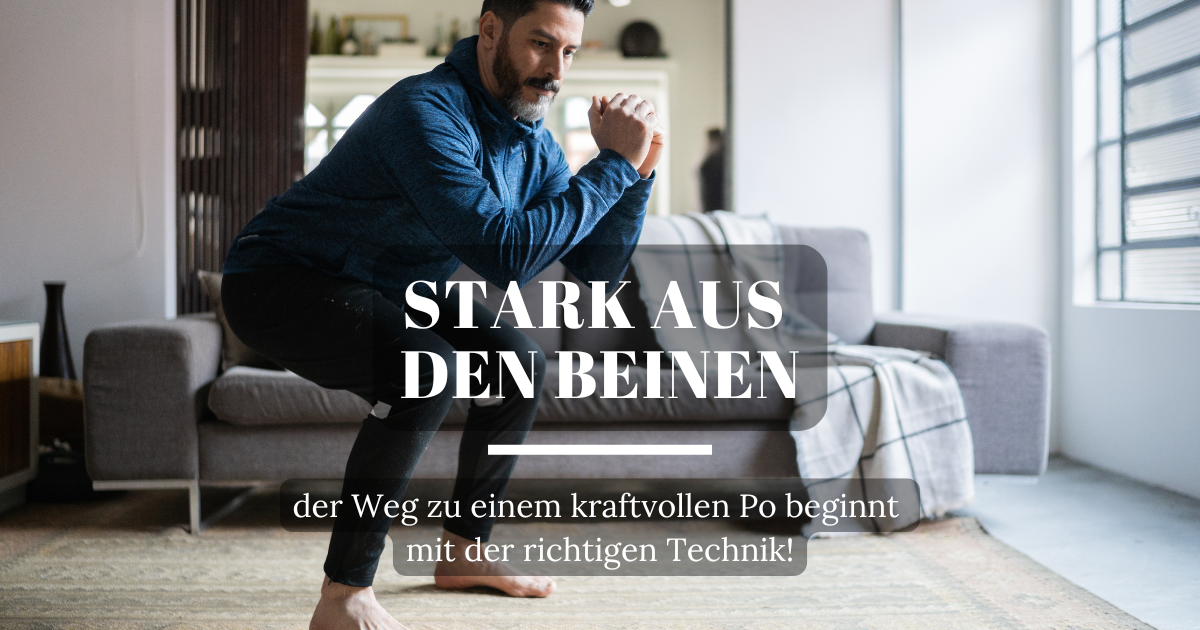 Ein Mann macht eine tiefe Kniebeuge, um seine Po- und Beinmuskulatur zu trainieren.